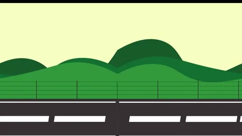 2D road landscape Infinite loop animation Stock Footage 319579743