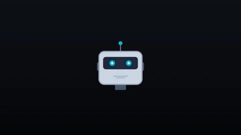 2D Robot Head Icon Stock Footage 339350834