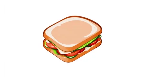 2d sandwich icon isolated on a white background. the concept of junk food Stock Footage 284242688