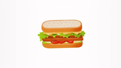 2d sandwich icon isolated on a white background. Stock Footage 284246776