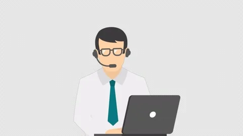 2D Service Representative Man Alpha Channel Stock Footage 261172501