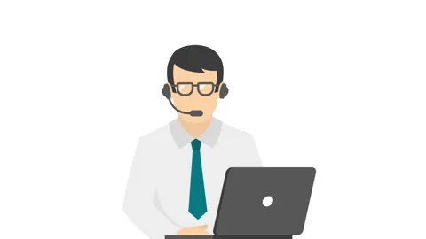 2D Service Representative Man Background Stock Footage 261172487