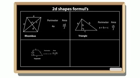2D Shapes Formulas on Blackboard Stock Footage 318282405