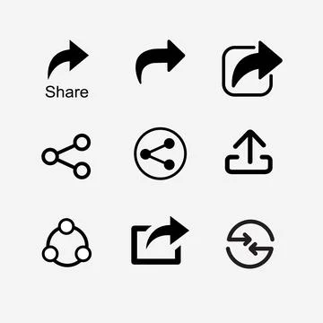 2D Share symbols - vector illustration Stock-Illustration