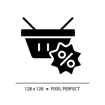 2D simple glyph style electronics discount icon Illustrazione stock