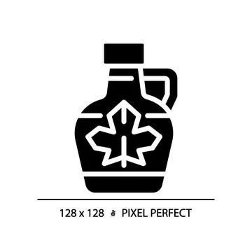 2D simple glyph style maple syrup icon Stock Illustration
