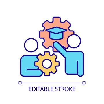 2D simple thin line active engagement icon 스톡 일러스트