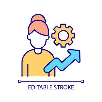 2D simple thin line development for teachers icon Stock Illustration