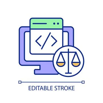 2D simple thin line equal treatment of data icon Stock Illustration