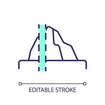 2D simple thin line ice core analysis icon Stock Illustration