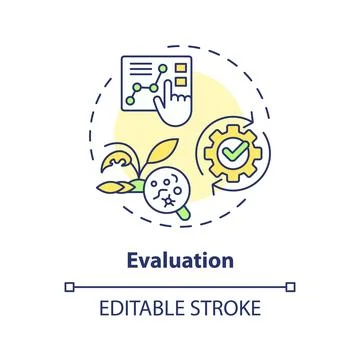 2D simple thin line icon evaluation concept Stock Illustration