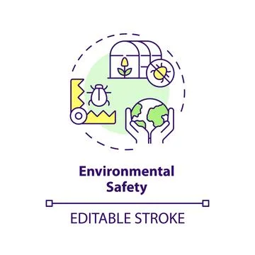 2D simple thin line icon environmental safety concept イラスト素材