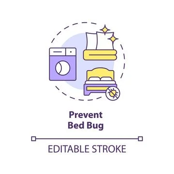2D simple thin line icon prevent bed bug concept イラスト素材