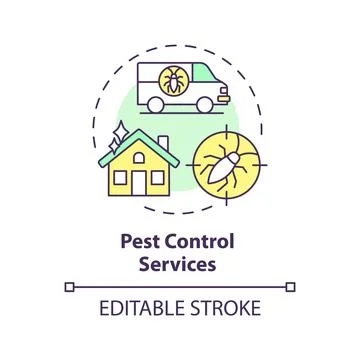 2D simple thin line icon pest control services concept Stockillustratie