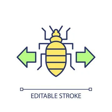 2D simple thin line spread bed bugs icon Stock Illustration