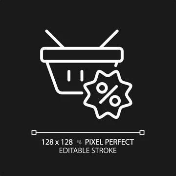 2D simple thin line white electronics discount icon Illustrazione stock