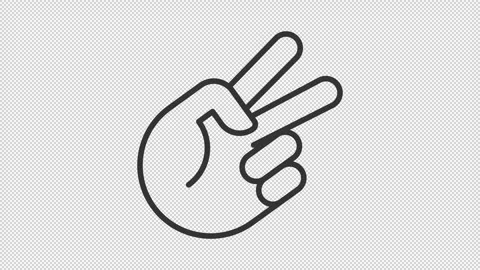 2D simple thin linear black animation of hand scissors icon Stock Footage 276459755