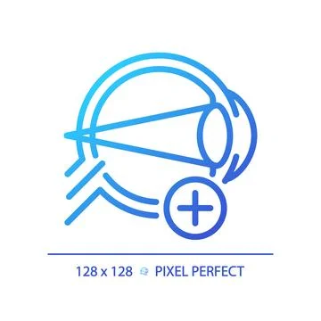 2D simple thin linear gradient hyperopia icon Stock Illustration