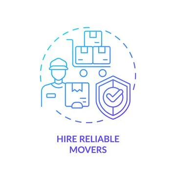 2D simple thin linear hire reliable movers gradient icon 스톡 일러스트