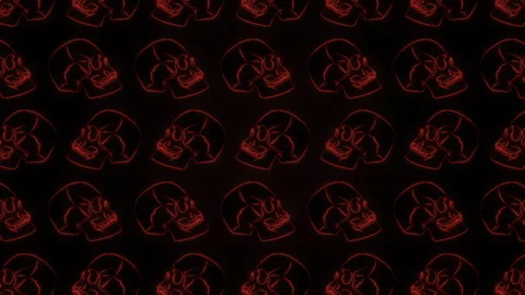 2D Skulls Red Motion Pattern Video stock 264595521