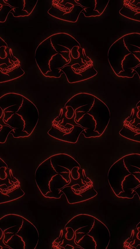 2D Skulls Red Motion Pattern Stock Footage 294078112
