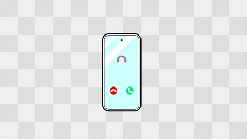 2D Smartphone Incoming Call UI 4K Loop Transparent Alpha Stock Footage 335622352