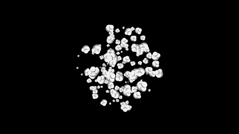 2D smoke explosion motion graphic animation isolated on black background Stock Footage 321824442