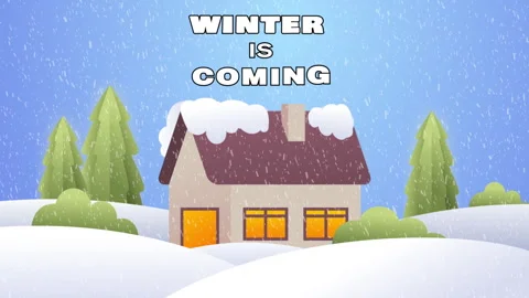 2D Snowfall Landscape Animation 스톡 동영상 289239996