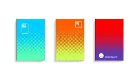 2D Social Media Duotone Gradient Colorful Covers Stock Illustration