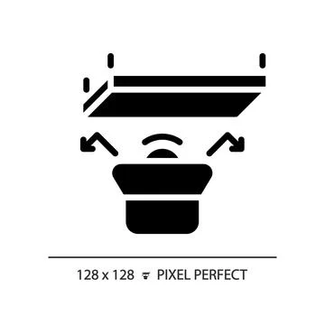 2D soundproof ceiling glyph style solid icon 스톡 일러스트