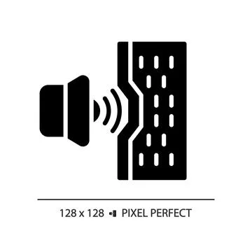 2D soundproof material glyph style solid icon 스톡 일러스트