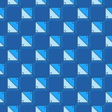 2D Square Geometric Shape vector Math colored seamless pattern Stock Illustration