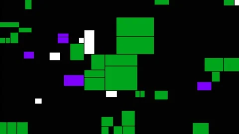 2d Square shape motions on black background, Minimalist conceptual art, loop Video stock 125418846