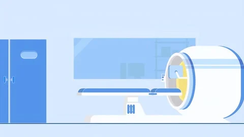 2D Static Scene Of MRI Scanner In Diagnostic Centre Vidéo 306515046