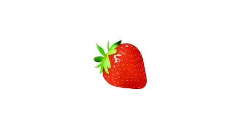 2d strawberry icon isolated on a white background Stock Footage 284242610