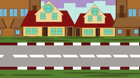 2D street animation Stock Footage 319579740