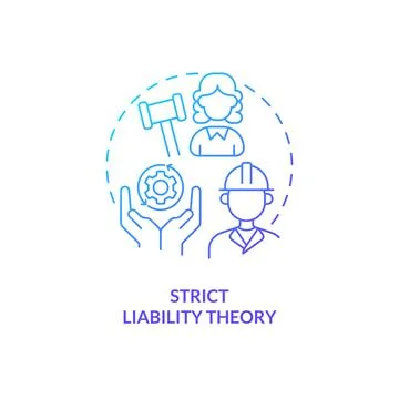 2D strict liability theory gradient icon concept Stock Illustration