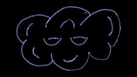 2D Stroke Animation Blue Friendly Cloud Social Media Video stock 317486231