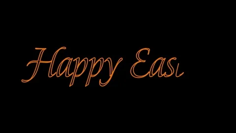 2D Stroke Animation Happy Easter! Black Background Video stock 317553185