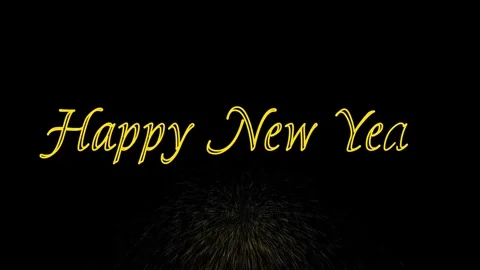 2D Stroke Animation Happy New Year! Black Background 스톡 동영상 317551286