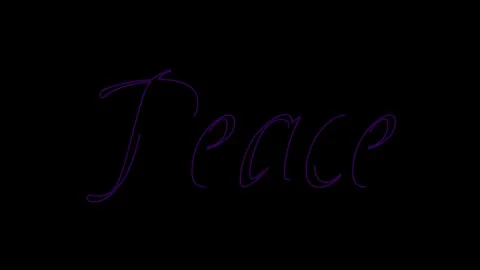 2D Stroke Animation Peace Black Background Stock Footage 317553151