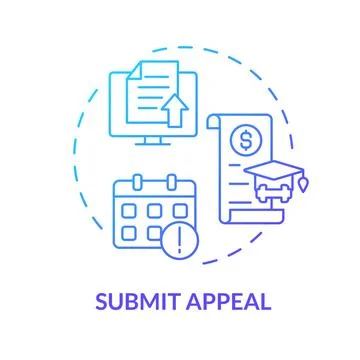 2D submit appeal gradient thin line icon concept イラスト素材