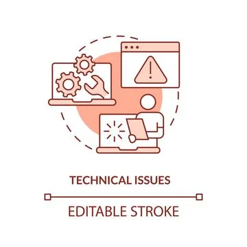 2D technical issues linear icon concept 스톡 일러스트