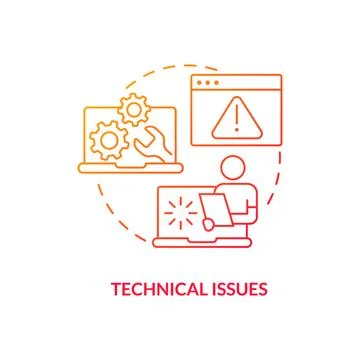 2D technical issues linear icon concept 스톡 일러스트