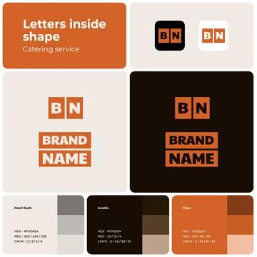 2D template with logo for catering service branding Stock-Illustration