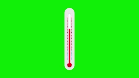 2d thermometer rise temperature degrees animation 4k green screen Stock Footage 285777321