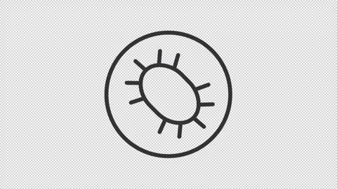 2D thin line black animation of bacteria remedy icon Stock Footage 267682645
