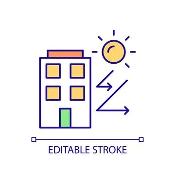 2D thin line colorful building envelope icon Ilustración de archivo