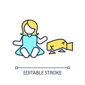 2D thin line colorful changes in behavior icon イラスト素材