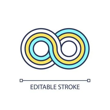 2D thin line colorful changes in behavior icon Illustrazione stock